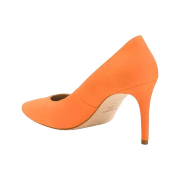 LK BENNETT Orange Made In Spain Suede Floret Pointy Toe Court Pumps - Picture 2 of 3